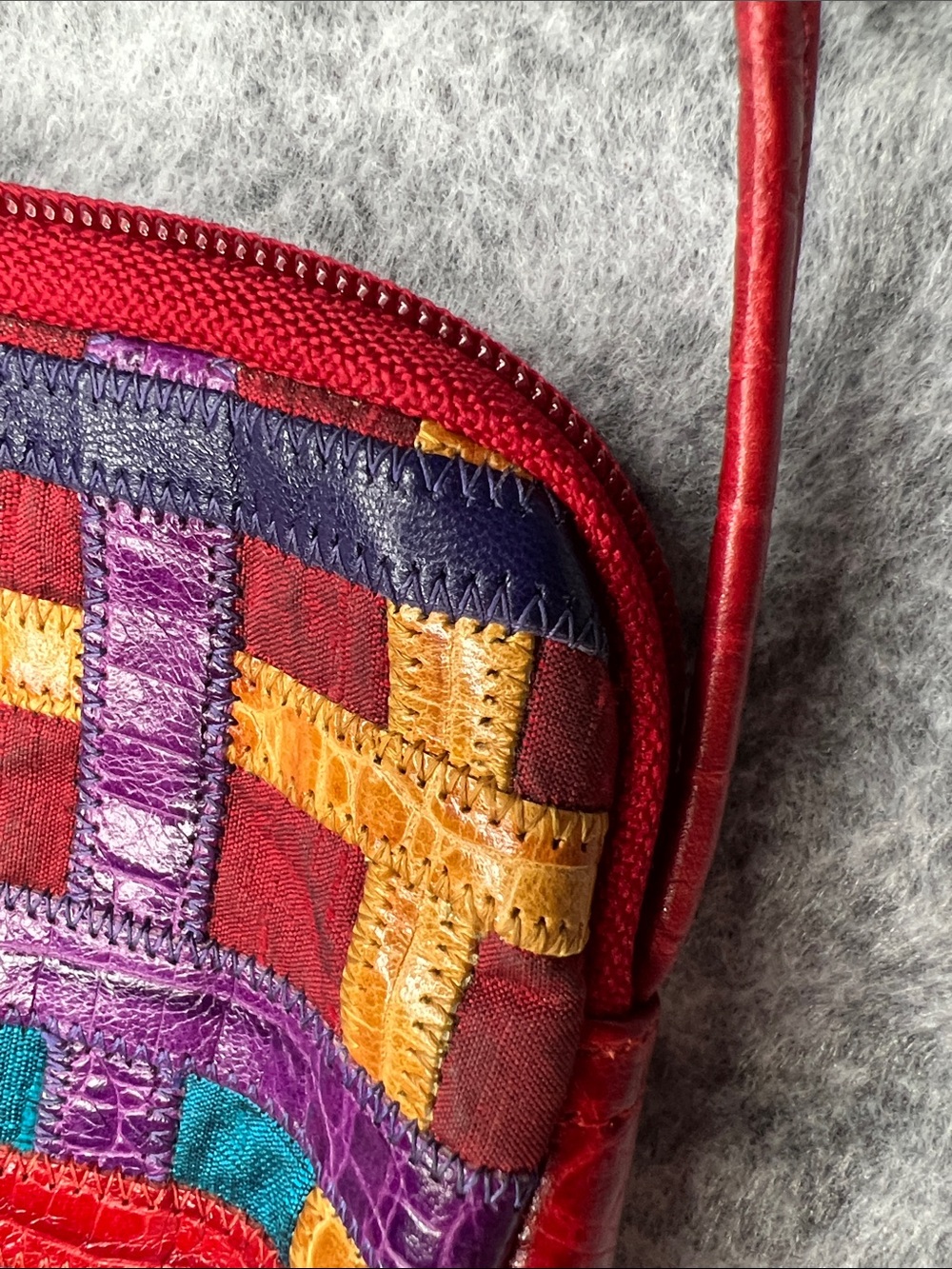 Sharif Multicolor Woven Crossbody Bag with Purple Tassel - Picture 11 of 11